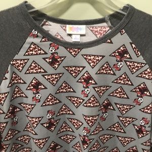 Lularoe Disney Minnie Randy Top: Grey& Red